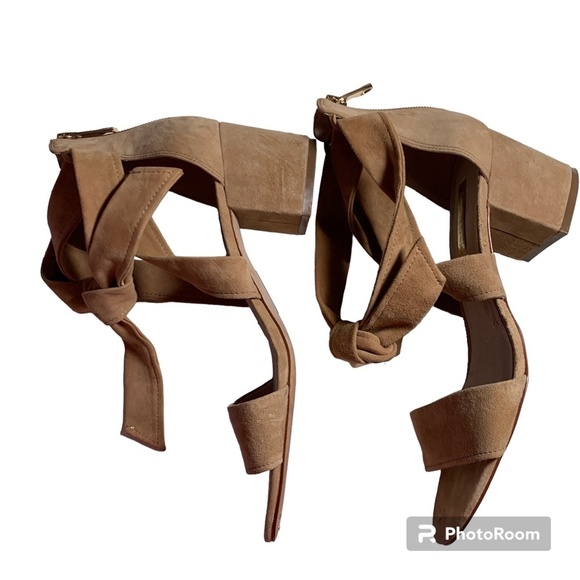 Louise et Cie Women's Shoes 7 M Leather Ankle Strap Blush Pink Open Toe Back Zip - Picture 4 of 12